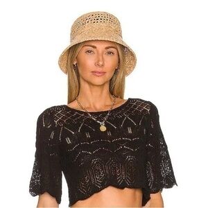 Woo Black Crochet Lace Crop Top size XS